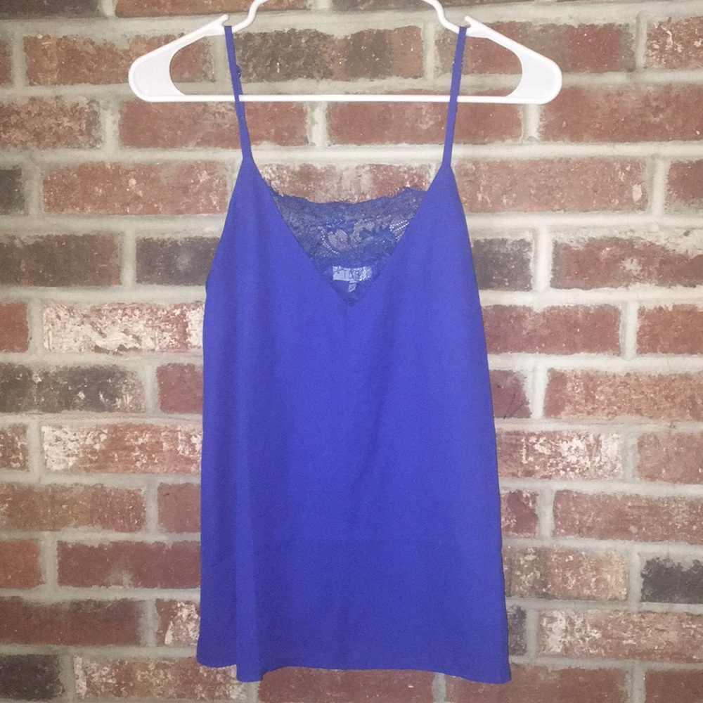 Royal blue lace top from Tobi